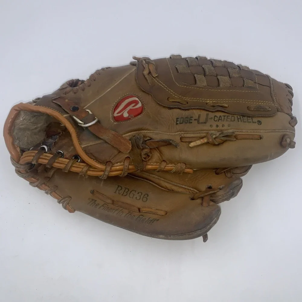 Jose Canseco Rawlings RBG36 Leather Baseball Glove Fastback Holdster Broke In